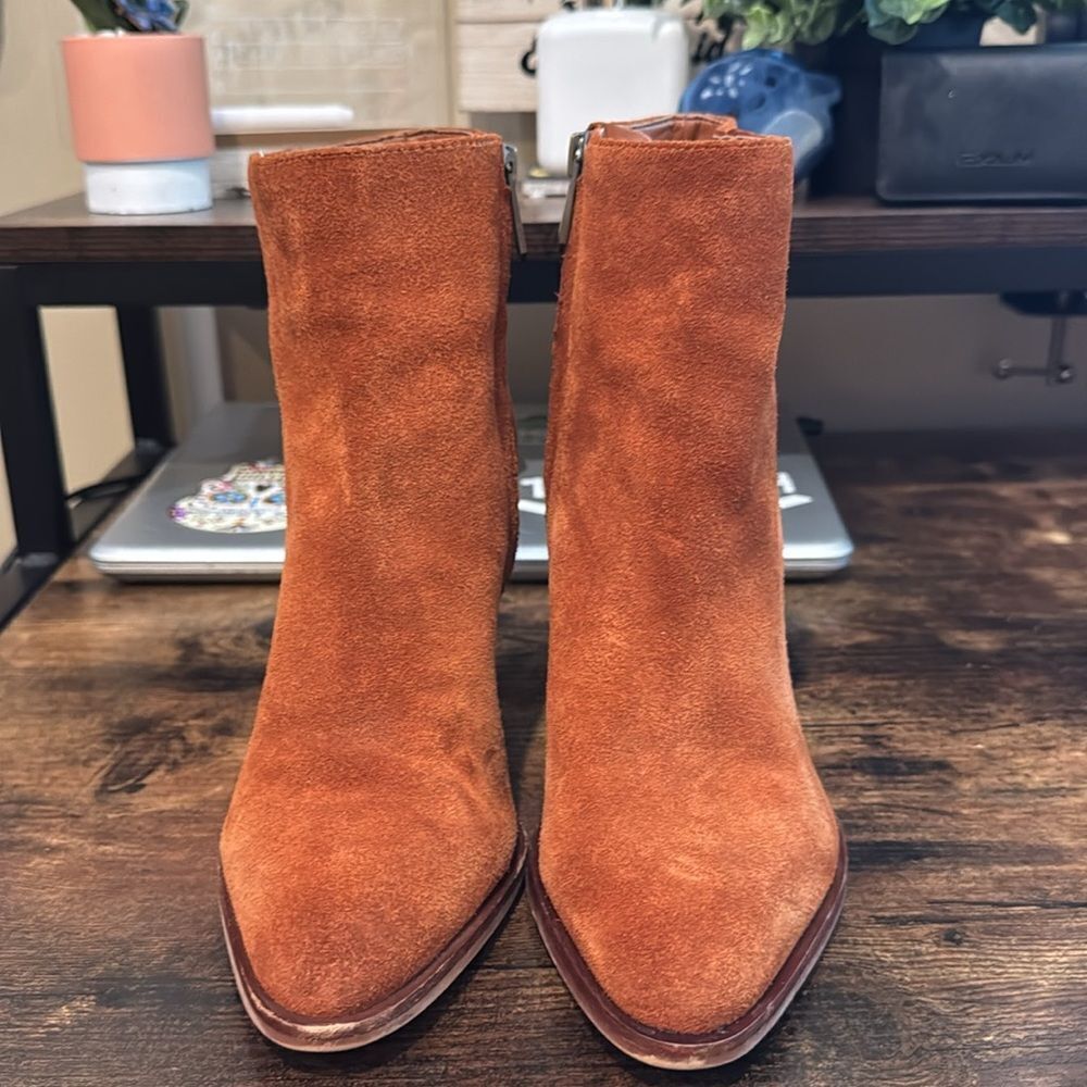 Sam Edelman Rust Brownieh Orange Booties size 7 - Picture 4 of 11